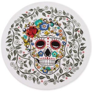 Fiesta® Round Placemat | Sugar Skull and Vine (White)
